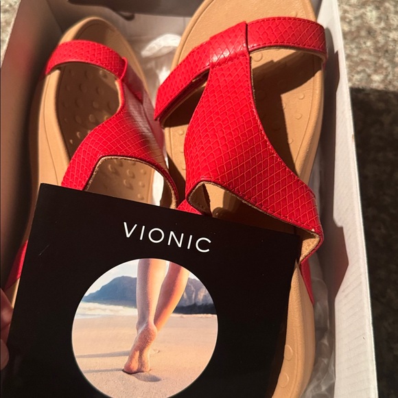 Vionic Women's Red Slide Sandals - Picture 7 of 8